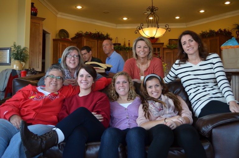 thanksgiving 2013 leather sofa aunts kids