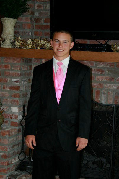 Brandon Pink Tie Black Suit