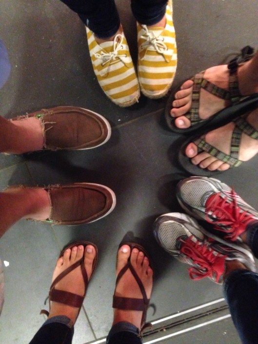Our family feet in the Berlin train station