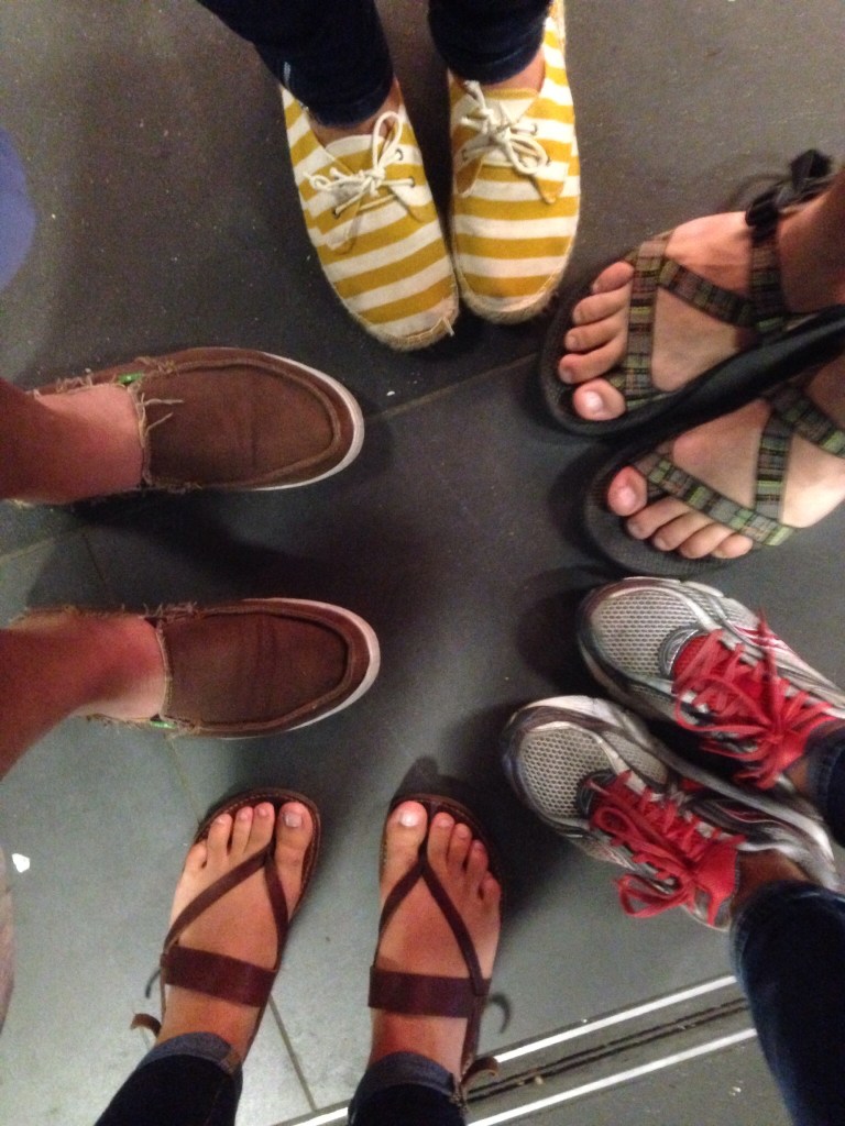 Our family feet in the Berlin train station
