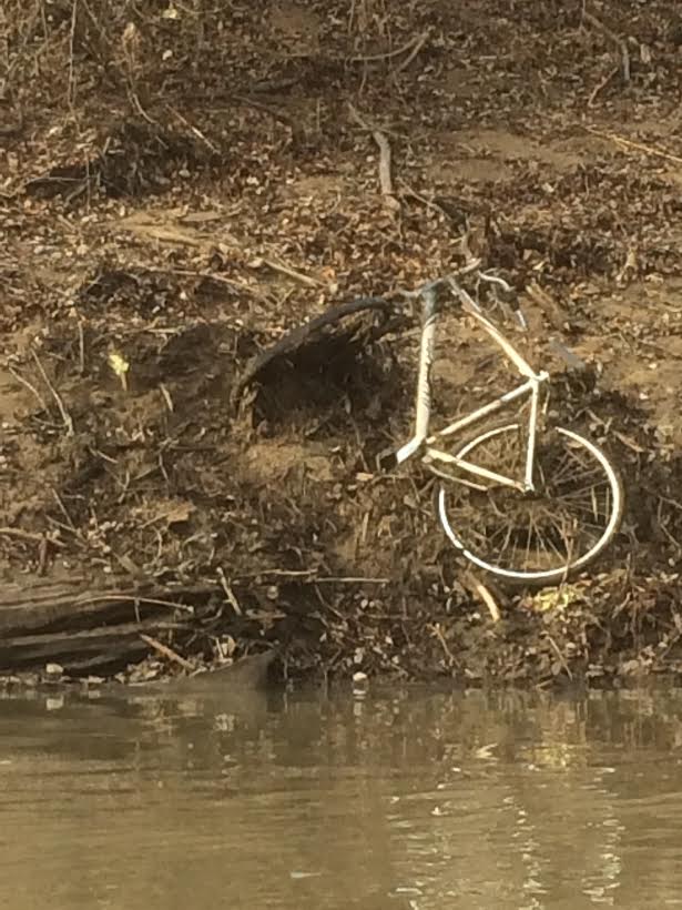 Caney Old Bike on River Bank