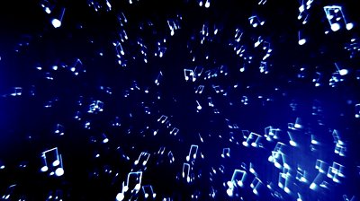 Music notes in space