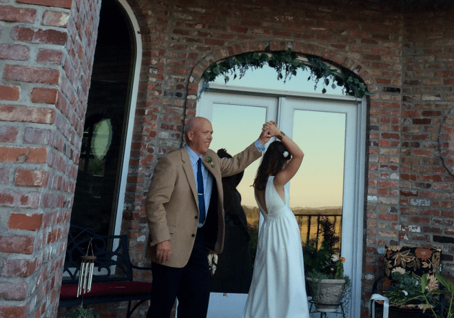 Lauren Wedding Dance in Garden with Dad
